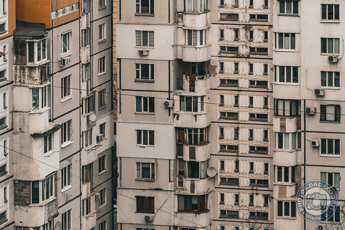 Facades of Soviet apartment buildings, urban geometries