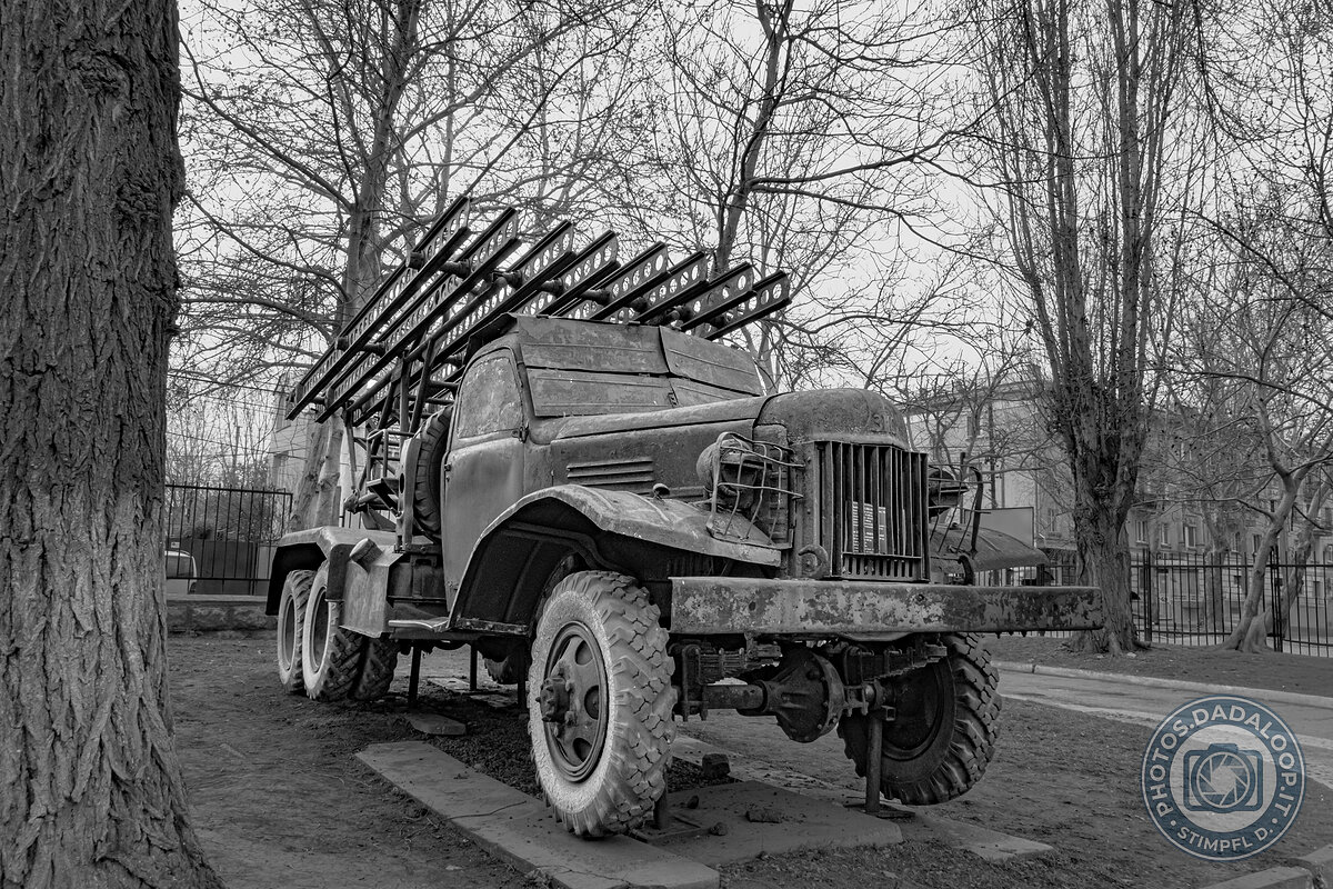 Abandoned Soviet ZIS-6 BM-13 "Katyusha" multiple rocket launcher