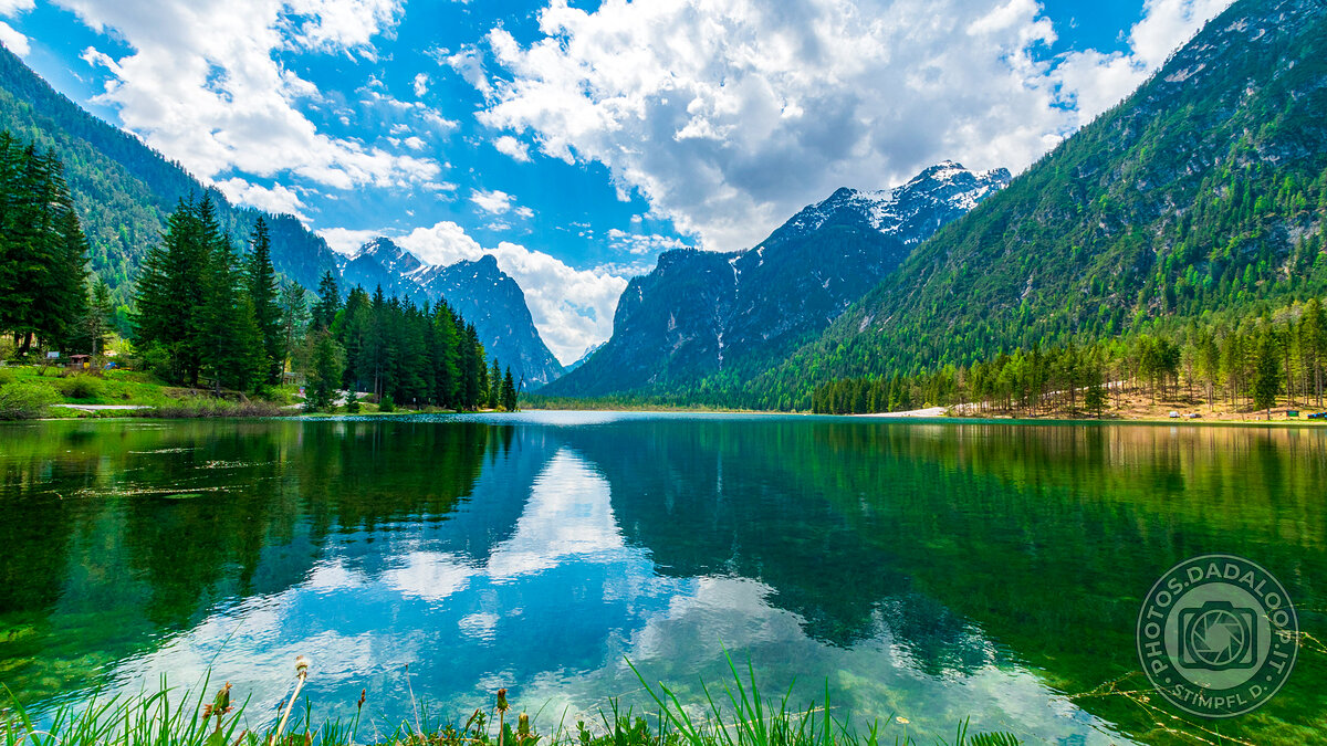 Mountain reflections on Lake Dobbiaco