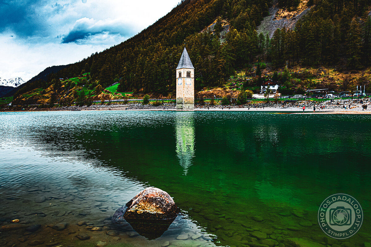 The submerged bell tower in Lake Resia