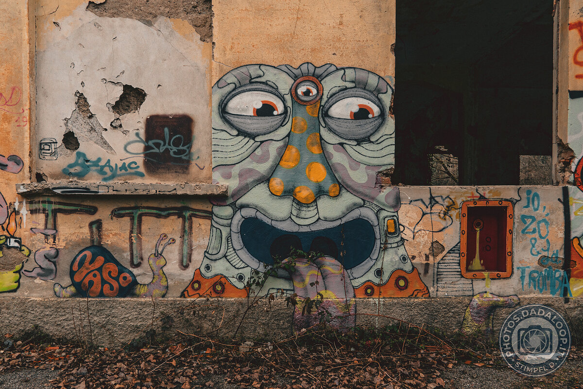 Graffiti su muro diroccato